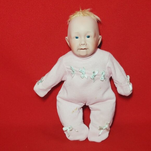 Secrist Toys Palm Baby Doll Lil Bubba Bisque Head & Hands Cloth Bean Bag Body - Picture 1 of 17
